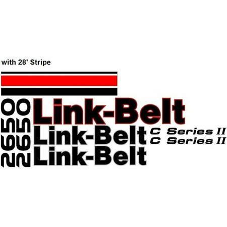 AFTERMARKET Link-Belt 2650 Excavator Decal Set with 28 ft of Stripe & C Series II Decals LB2650WSDECALSET